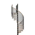 Produktbild: Minka Spindeltreppe Spiral Wood 38 - 305,5cm Geschosshöhe Buche Schwarz 160cm Durchmesser