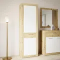 Produktbild: Forte BACCIO Garderobenschrank 60, moderner Flurschrank, 1-türig, Mehrzweckschrank, Holzwerkstoff, Artisan Eiche|Weiß, 58,3 cm breit x 196,8 cm hoch x 33,8 cm tief