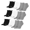 Produktbild: PUMA 9 Paar Unisex Herren Damen Sportsocken Kurzsocken Sneaker Socken, Farbe:Mehrfarbig, Größe:47-49, Artikel:-882 grey/white/black
