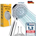 Produktbild: Hochdruck Duschkopf 5 Strahlarten 115 mm Regenbrause Wass