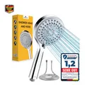 Produktbild: Hochdruck Duschkopf Magichome mit Edelstahl Schlauch 1,5 m 5 Strahlarten Silber