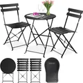 Produktbild: KESSER® Bistroset 3-teilig Bistrotisch mit 2 klappbaren Stühle Set Balkonset Balkonmöbel Klapp-Möbel Gartenset Sitzgarnitur Gartengarnitur Gartenmöbel Sitzgruppe Metall Bistro Gartentisch inkl. Abdeckung