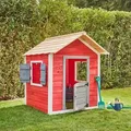 Produktbild: Spielhaus Das Kleine Schloss - 106 X 111 Cm Rot Kinderspielhaus Gartenspielhaus Gartenhaus Für - Home Deluxe