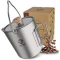 Produktbild: Camping Titan Becher French Press 750ml Outdoor Kochgeschirr Titan Edelstahl