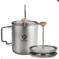 Produktbild: Bestargot Camping Titan Topf Becher Tasse Outdoor, 750ml max French Press Titan