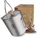 Produktbild: Camping Titan Becher Set 750ml Edelstahl Faltbar French Press Outdoor