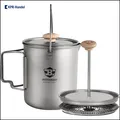 Produktbild: Tragbarer und robuster Titan Kaffeekocher für mühelosen Kaffee im Freien – 188g