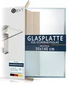 Produktbild: bijon Glasplatte Tisch ESG Sicherheitsglas Rechteck - Für Esstisch, Couchtisch, Gartentisch, Schreibtisch, Bodenplatte, Funkenschutz, Kaminschutz - Glasplatte 30x140 cm oder 140x30 cm