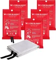 Produktbild: Feuerlöschdecke für Küche - 5er Packung DIN EN 1869:2019 Glasfaser Brandschut...