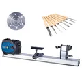 Produktbild: Scheppach DM600VARIO Drechselbank Drechselmaschine mit 8 tlg. Drechselwerkzeug | 550W | stufenlose Geschwindigkeit - variable Drehzahl von 800–3000 Umdrehungen | Werkstück max. 60 x 25cm + Planscheibe