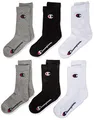 Produktbild: Champion Unisex Socks Basics 6pk Crew Füßlinge, Hellgrau Melange/Weiß/Schwarz, 31-34 EU