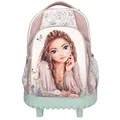 Produktbild: Depesche 13305 TOPModel Summer Feeling - Schulrucksack Trolley in Rosa und Grün, mit Model Motiv und Blumen Muster, Schultasche mit Teleskopgriff und Rollen