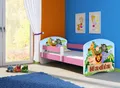 Produktbild: ACMA Jugendbett Kinderbett Junior-Bett Komplett-Set mit Matratze Lattenrost und Rausfallschutz Rosa 02 Animals Name 140x70