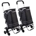 Produktbild: Xcase 2er-Set klappbare Treppensteiger-Einkaufstrolleys mit Kühlfach, 46 l
