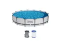 Produktbild: Bestway Framepool Steel Pro MAX™ Frame Pool Set mit Filterpumpe Ø 427 x 84 cm, lichtgrau (Set)