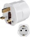 Produktbild: Reiseadapter 13A Weiß Stecker Typ G zu Buchse Typ F