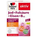 Produktbild: Doppelherz Jod + Folsäure + Eisen + B12 - Mit Folsäure als Beitrag für die normale Blutbildung – 45 vegane Mini-Tabletten