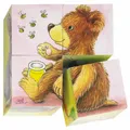 Produktbild: goki Würfelpuzzle Tierkinder 57056 - Holzspielzeug Puzzle 4 Teile