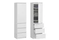 Produktbild: Home Collective Kleiderschrank Garderobenschrank Mehrzweckschrank Schrank platzsparend & vielseitig (50x40x180,5 cm (BxTxH), ideal für Schlafzimmer Flur & Arbeitszimmer) mit 1 Tür 3 Einlegeböden & 3 Schubladen in weiß