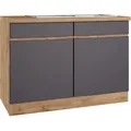 Produktbild: Held Möbel Küchen-Spülenunterschrank Turin 120 cm mit 2 Türen Graphit/Wotaneiche