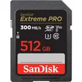 Produktbild: SanDisk Extreme PRO SDHC UHS-II Speicherkarte V90 512 GB (300 MB/s, 8K-, 4K- und Full-HD-Videoaufnahmen, RescuePRO Deluxe, stoßsicher, temperaturbeständig, wasserdicht und röntgensicher)