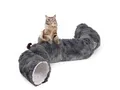 Produktbild: Canadian Cat Company Tiertunnel Katzentunnel Otis - versch. Farben, Donut - Tunnel und Tierbett, Plüschfell imitat, viele Funktionen, zwei faltbare Katzentunnel, Plüschbett in der Mitte