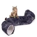 Produktbild: Plüsch Katzentunnel Spieltunnel mit Katzenspielzeug Rascheltunnel für Katzen