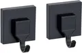 Produktbild: WENKO Quadro Vacuum-Loc Wandhaken, schwarz, 2er-Set