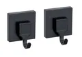 Produktbild: WENKO Bad-Haken Vacuum-Loc Quadro Schwarz 2er Set ohne Bohren repositionierbar
