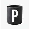 Produktbild: Design Letters Becher Porzellanbecher Schwarz P, Porzellan