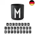 Produktbild: Design Letters Buchstaben Porzellantasse A-Z Schwarz | Dekorativ Design Tasse