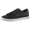 Produktbild: Tommy Hilfiger ESSENTIAL LEATHER DETAIL VUL Sneaker, Freizeitschuh, Halbschuh, Schnürschuh mit gepolstertem Schaftrand schwarz 41 EU