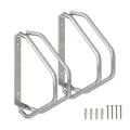 Produktbild: Relaxdays Fahrradständer, 2er Set, Wandmontage, stabiler Stahl, Fahrradwandhalter, 180° schwenkbar, Einzelparker, silber