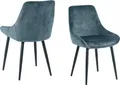 Produktbild: SIT Möbel Samt-Stuhl 2er-Set | angedeutete Armlehnen | Bezug Samt blau | Beine Metall schwarz | B 48 x T 57 x H 84 cm | 02406-13 | Serie STUHL