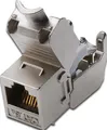 Produktbild: CAT6A Keystone Jack RJ45 geschirmt werkzeugfrei silber AWG22-26 500MHz