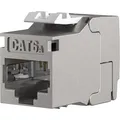 Produktbild: RJ45 Keystone Slimline/Shortbody Cat.6A Komponentenzertifiziert silber / E-20094
