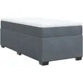 Produktbild: vidaXL Boxspringbett mit Matratze Dunkelgrau 80x200 cm Samt - Grau