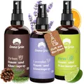 Produktbild: Emma Grün® Raumspray & Kissenspray Set 3x 100ml [BIO-QUALITÄT] - Ätherische Öle Geruchsneutralisierer - Für Auto Duft, Raumduft - Mit Bio Lavendelöl & Bio Zitronenöl