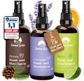 Produktbild: Emma Grün Duftöl Bio Raumspray & Duftspray Set (Raumspray Set, 3x 100ml Raumspray Set: Lavendel, Zirbenholz, Zitrus), Natürlicher Duft, höchste Bio-Qualität