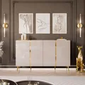 Produktbild: YOURHOUSE24 Kommode 4D ONYX Kaschmir Sideboard Goldene Beine (Ausführung: Push to open, Gold Füße)