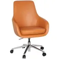 Produktbild: Mid.you Drehstuhl, Orange, Textil, Leder, Kombination Echtleder/Lederlook, Drehkreuz, 65x104x54 cm, Wippmechanik mit Härtegradeinstellung, Sitzfläche 360° drehbar, Arbeitszimmer, Bürostühle, Drehstühle