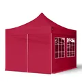 Produktbild: TOOLPORT 3x3m Stahl Faltpavillon, inkl. 4 Seitenteile, rot - (582631)