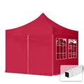Produktbild: TOOLPORT 3x3m Pavillon Faltpavillon Klappzelt inkl. 4 Seitenteile Stahl Faltzelt Garten Partyzelt rot