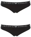 Produktbild: Emporio Armani Damen Iconic Logoband 2-Pack Brasilian Halber Slip, Nero,