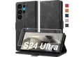 Produktbild: LuxusKollektion Flip Case Handyhülle Samsung Galaxy S24 Ultra Leder Wallet Flip Cover Schwarz