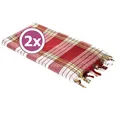 Produktbild: Carenesse Hamamtuch Classic 2er Set 80 x 170 cm I Hamam Handtücher 100% Baumwolle I 2X saugfähiges & schnell trocknendes Pestemal rot kariert I Kompaktes Strandtuch Saunahandtuch