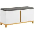 Produktbild: SoBuy Schuhbank, Weiß, Holzwerkstoff, Holz, 90x46x34 cm, Garderobe, Garderobenbänke, Schuhbänke