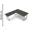 Produktbild: Kerkmann Schreibtisch Aveto, anthrazit / silber, höhenverstellbar, 200 x 68-82 x 220cm, L-Form