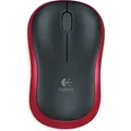 Produktbild: Logitech M 185 Cordless Notebook Mouse USB schwarz / rot - Weiß