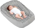 Produktbild: Medi Partners Babynest Nestchen für Neugeborene - 100x60x15 Babynestchen Baby zweiseitg Nest Bett 100% Baumwolle Waffel Kuschelnest tragbar (‎Sternen mit Grauen Waffel)